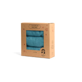 Set of 3 Organic Bamboo Burp & Bib Cloth - Emerald Blue